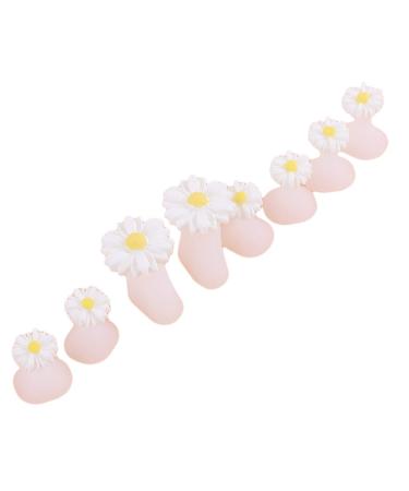 EJY Toe Separator Cute Daisy Flower Silicone Finger Toe Separator Nail Art Salon Pedicure Manicure Tool (white)