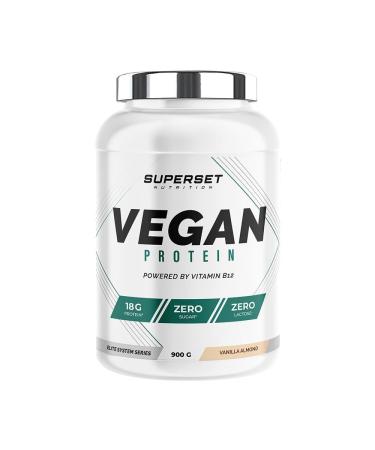 Superset Nutrition - 100% Vegan Protein (900g) - Vegetable protein mix - Pea Rice Coconut and Pumpkin + Vitamin B12 - The best alternative to classic whey - Almond & Vanilla