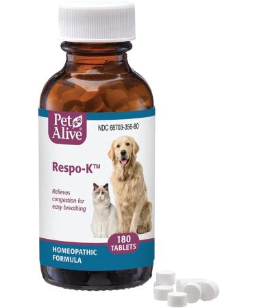 PetAlive Respo-K Tablets - Natural Homeopathic Formula for Pet Respiratory & Cold Symptoms - 180 Tablets - Buy Online on GoSupps.com
