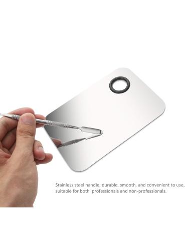 FRCOLOR Stainless Steel Makeup Palette with Spatula Tool - Professional Cosmetic Mixing Palette 6x4 - Buy Online on GoSupps.com