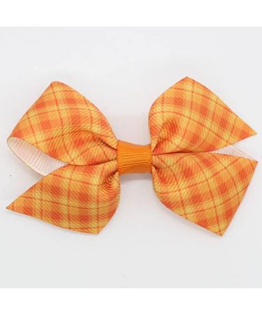 Thanksgiving Hair Bows Clips | Pumpkin & Maple Leaves Hair Accessories | Girls Toddlers Kids | 6 Pcs - Buy Online on GoSupps.com