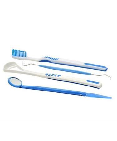 Dental Oral Care Kit: Soft Toothbrush, Tongue Cleaner, Mirror, Dental Aid Picks - 2 Kit Set - Buy Online on GoSupps.com