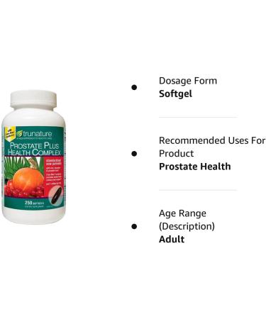 Trunature Prostate Plus Health Complex - 250 Softgels for Men's Prostate Health - Buy Online on GoSupps.com