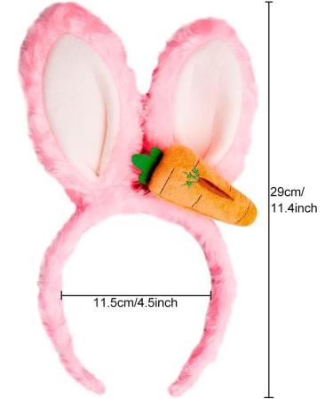 Jagowa Rabbit Head Bands Bunny Ears Animal Head Bands Plush Rabbit Ear Carat For Shower Beauty Makeup Headbands Accessories (White Pink) - Buy Online on GoSupps.com