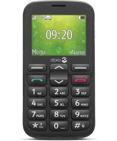 Doro 1380 Unlocked 2G Dual SIM Mobile Phone for Seniors with 2.4" Display Camera and Assistance Button (Black) UK and Irish Version (Black)