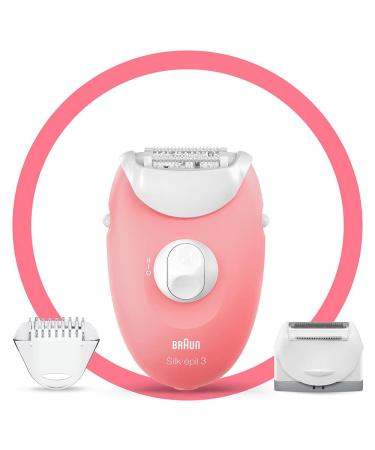 Braun Silk- pil 3 3277 Smartlight 2 speed control corded epilator/pink
