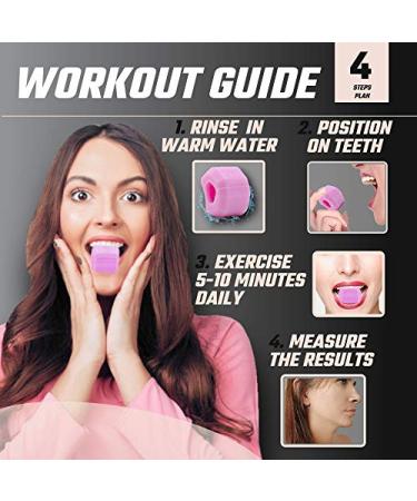 Jawzrsize Pop 'N Go Facial Exerciser - Define Jawline, Slim and Tone Face, Reduce Stress, Cravings - Beginner Pink - Buy Online on GoSupps.com