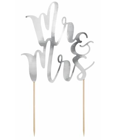 Schnooridoo Cake Topper Cake Decorating Cake Decoration Wedding Birthday (Mr. & Mrs. silver)
