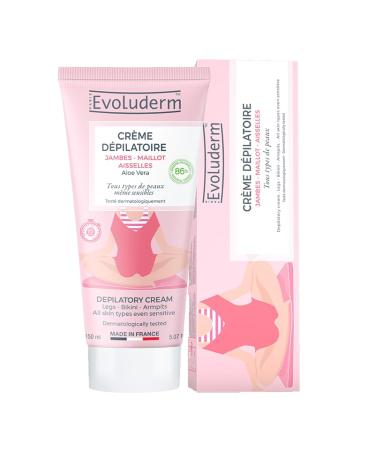 Evoluderm EVOLUDERM Depilatory Cream Legs - Jersey - Armpits 150 ml 86% Natural Origin Vegan Made in France