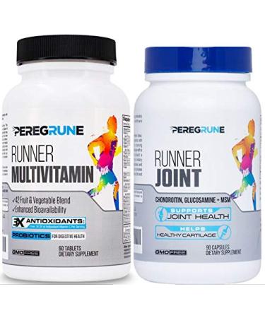 Runner Vitamin & Joint Support Supplement - Multivitamin for Running - Antioxidants for Health Recovery - B Complex for Endurance Energy - Probiotics - Glucosamine Chondroitin MSM  GMP Certified