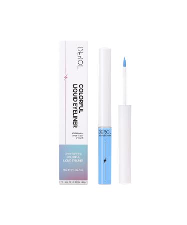 KISSIO Eyeliner Fine Brush Neon Color Waterproof Glow Matte Daily Liquid Eyeliner  Easy to Use for Neon Party(0.169oz  08Blue)