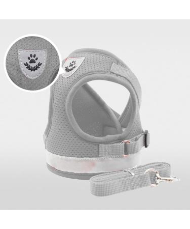 Meioro Adjustable Dog Harness with Leash - Reflective Soft Padded Vest for Small & Medium Dogs - Gray (M: 35-40cm) - Buy Online on GoSupps.com