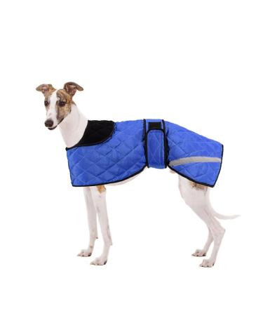 Greyhound Winter Coat Dog Jacket Waterproof Whippet Coat Dog Raincoat Waterproof Dog Coats Dog Jumper Jacket for Medium Large Lurcher Salukis Greyhound Dog in the Rainy Season or Winter - Blue 2XL Blue