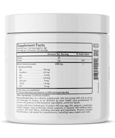 Colostrum by MD Logic Health for Immune Gut Joint & Muscle Health Support - Pure Potent Low Molecular Bioactive Colostrum - 180g - 60 Servings - Made in New York - Buy Online on GoSupps.com