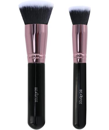 Flat Top Kabuki Foundation Brush Set - Premium Makeup Brushes for Liquid, Cream, Concealer, Mineral Powder - 04black - Buy Online on GoSupps.com