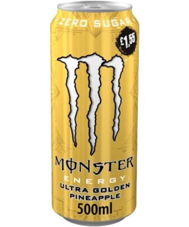 Monster Ultra Sugar Free Energy Drinks Pineapple - Energy Ultra Zero Sugar RRP Price Marked (12x500ml) Pineapple 12x500ml - Buy Online on GoSupps.com