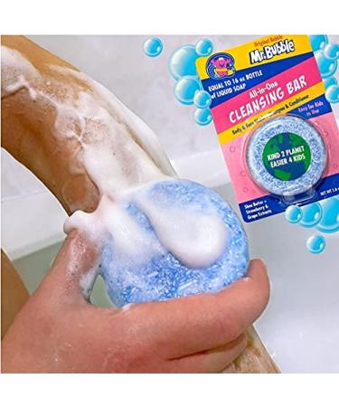 Mr. Bubble Original All-in-One Cleansing Bar - Body & Face Wash + Shampoo & Conditioner with Shea Butter & Strawberry Extract - International Shipping Available - Buy Online on GoSupps.com