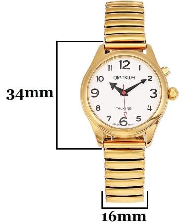 QIATKWH German Speaking Ladies Watch - Gold Shell & Adjustable Stainless Steel Strap - Buy Online on GoSupps.com