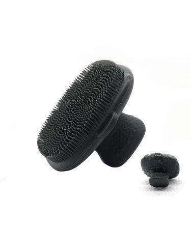 Silicone facial cleaning brush manual scrubber pads silicone face clean massage gently blackwood-remover acne porer cleaning agent brush deep clean-1PCs black-1pcs