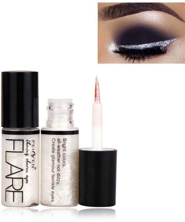 1Pc Glitter Liquid Eyeliner Eye Shadow Long Lasting Waterproof Luminous Metallic Shiny Smoky Shimmer Sparkling Eyeshadow Liquid (A 1 PC)