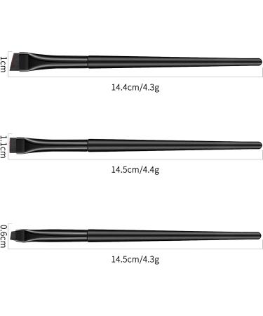 3Pcs Eyeliner & Eyebrow Brush Kit - Professional Makeup Brushes for Eyeshadow and Brow Shaping - Buy Online on GoSupps.com
