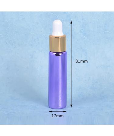 Tianzd Chrome Purple Drip Bottles - 6 Pack of 10ml Empty Glass Pipette Bottles for Essential Oils & Perfume Oils with Gold Screw Cap - Buy Online on GoSupps.com