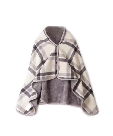 Thermal blanket for women and men multi-purpose shaft ceiling soft breathable checkered fleeced blanket portable thermo blanket outdoor products 130*80cm light gray