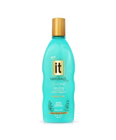 IT Naturals Argan Oil 12-In-One Amazing Leave In Treatment 10.2oz - Repairs Protects & Strengthen Hair Split Ends & Breakage - for All Hair Types - Moisturizing & Volumizing - Paraben Free