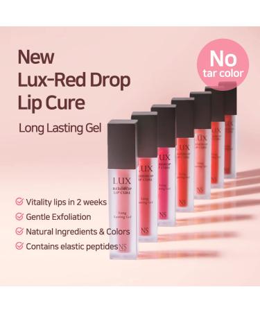 Natural Shine LUX REDDROP Lip Cure - Long Lasting Gel with Pomegranate Tint | Exfoliator & Plumping Peptide | Nourishing Formula with Natural Oils & Ceramides (0.16oz) - International Shipping Available - Buy Online on GoSupps.com