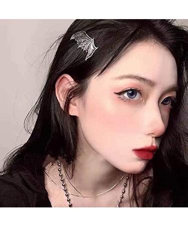 Silver Bat Halloween Hair Clips - Set of 2 Barrettes for Women and Girls - Buy Online on GoSupps.com