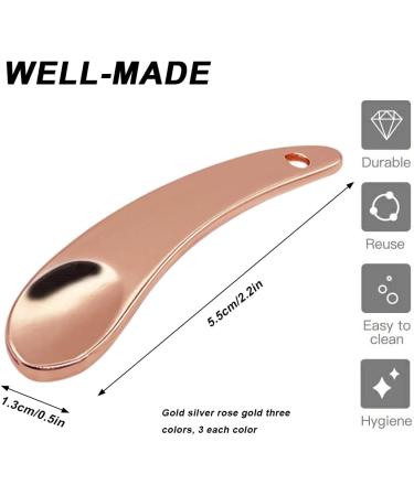 9 Pack Metal Makeup Spatula 3 Colors Reusable Crescent Shape Mini Zinc Alloy Facial Cream Cosmetic Spoon Applicator for Beauty Mixing Skincare Cream Lotions Moisturizers Eye Cream Massage Face Mask - Buy Online on GoSupps.com