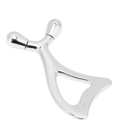 Metal Facial Massager Rounded Edge Spoon Tail Comfortable Massager for Face Eyes Body (Silver)
