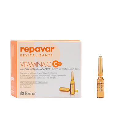 Repavar Revitalizing - Active Vitamin C Face Care - Prevents Aging - Intensive Firming and Revitalizing Treatment - 20 ampoules of 1 ml