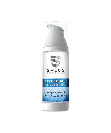 Salus Defense Structured Silver Gel Useful for Burns and Bandages While Reducing Scarring and Age Spots Natural Hand Sanitizer Better Than Colloidal Silver Gel 2 Ounce 25ppm Safe for All 1 Pack