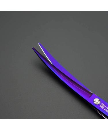 Professional 7.0 inch Dog Grooming Scissors Set - Straight, Thinning, Curved, Chunkers, Comb - 5pcs - Right-Handed Purple - Buy Online on GoSupps.com