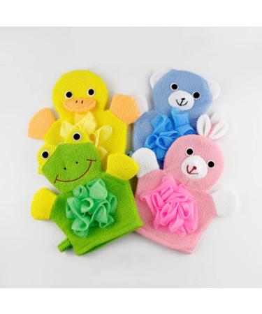 FRCOLOR Kids Exfoliating Bath Gloves Set - Animal Loofah Bath Mitts for Children - Buy Online on GoSupps.com