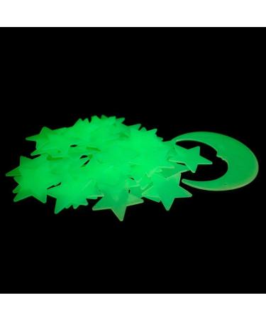 Glow in The Dark Moon and Stars Fluorescent Stickers - 24 Magical 3D Luminous Shapes for Nursery and Bedroom Decoration - Buy Online on GoSupps.com