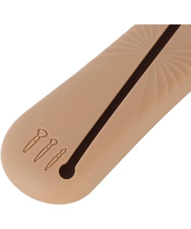 Silicone Makeup Brush Bag - Large Capacity Dustproof Holder for Home & Travel | Brown Portable Design - Buy Online on GoSupps.com