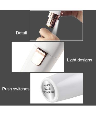 Painless Portable 2-in-1 Mini Hair Remover with LED Light - Eyebrow Trimmer/Facial Hair Remover for Body, Lips, Nose, Ear - Buy Online on GoSupps.com