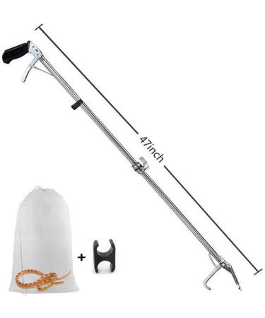Yomyray 47'' Snake Tong Professional Collapsible Snake Catcher Tool With Zigzag Wide Jaw And Metal Automatic Lock Stainless Steel Reptile Grabber Rattle Catcher (Include Snake Bag) - Buy Online on GoSupps.com