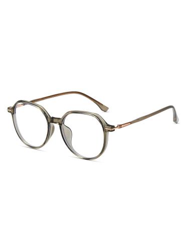 SERONI Ultralight Polygon Tr90 Frame Blue Light Blocking Glasses for Women Men Anti UV Ray Computer Reading Glasses Green-roseglod 51 Millimeters