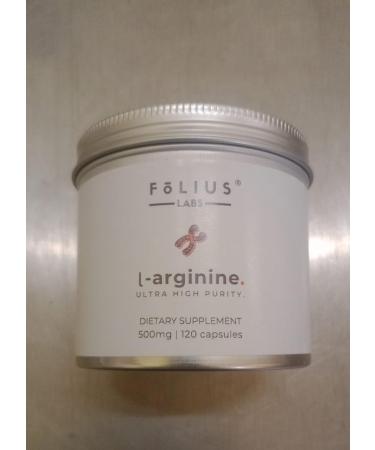 FOLIUS LABS L-Arginine 1000mg Supplement for Men and Women - Supports Nitric Oxide Production - Supports Blood Circulation - Pre Workout Amino Acid Supplement (120 Capsules) - Buy Online on GoSupps.com
