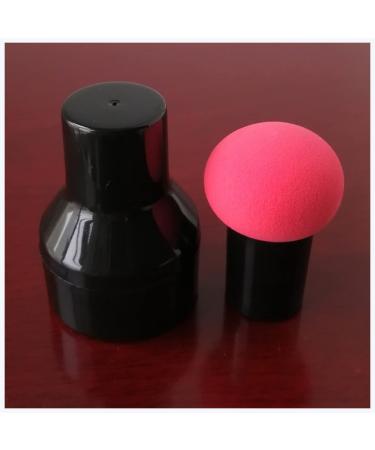 Makeup Sponge Non-latex Makeup Sponge Mushroom Head Powder Liquid Foundation Puff Dry & Wet Multi- function Cosmetic Tool Tamp Storage Box Makeup Sponge Holder(Red and cap)