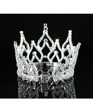 Mini Flame Clear Austrian Rhinestone Full Hair Crown Tiara for Party Bridal - M1374 - Buy Online on GoSupps.com