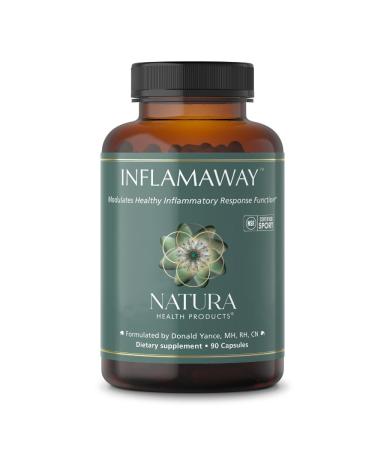 Natura Health Products InflamAway Supplement - Modulate a Healthy Inflammatory Response - Featuring Boswellia Serrata Bromelain Ginger Black Pepper (BioPerine) and Chinese Skullcap (90 Capsules)