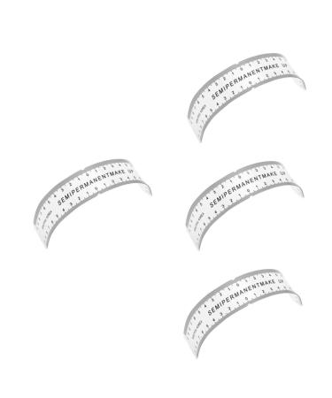 HAPINARY 4 Pcs Flexible Eyebrow Measure Embroidery Supply Lamination Tool Reusable Brow Ruler Black