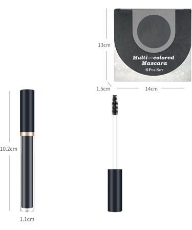 Charming Lasting Mascara 6-Piece Colorful Waterproof Mascara for Eyelashes Makeup Cosmetic with Black White Brown Light Blue Purple Blue Cargoti - Buy Online on GoSupps.com