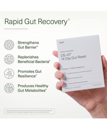 Seed 14 Day Gut Reset - Prebiotic and Probiotic for Women & Men - Digestive Health Gut Health Rapid Gut Recovery Bloating & Constipation Relief - Vegan & Shelf-Stable - 28 Capsules (14-Day Supply) - Buy Online on GoSupps.com