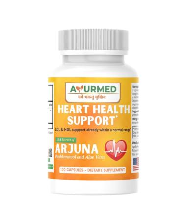 AYURMED Arjuna Herbal Supplement - 100 Capsules: Cardiovascular, Digestive Health with Arjuna, Pushkarmool, Aloe Vera Ingredients