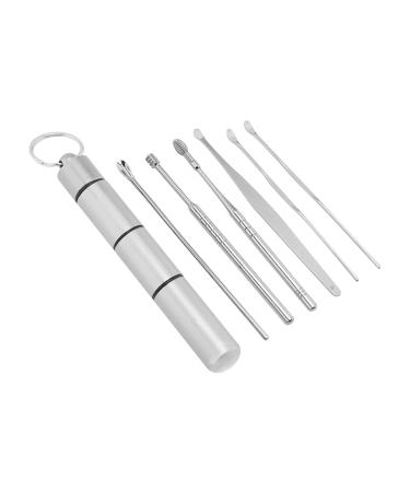 Lroxiy Ear Wax Removal Tool Set Stainless Steel Wax Removal Cleaner Tool Set Removal Kit with Storage Case Silver Large